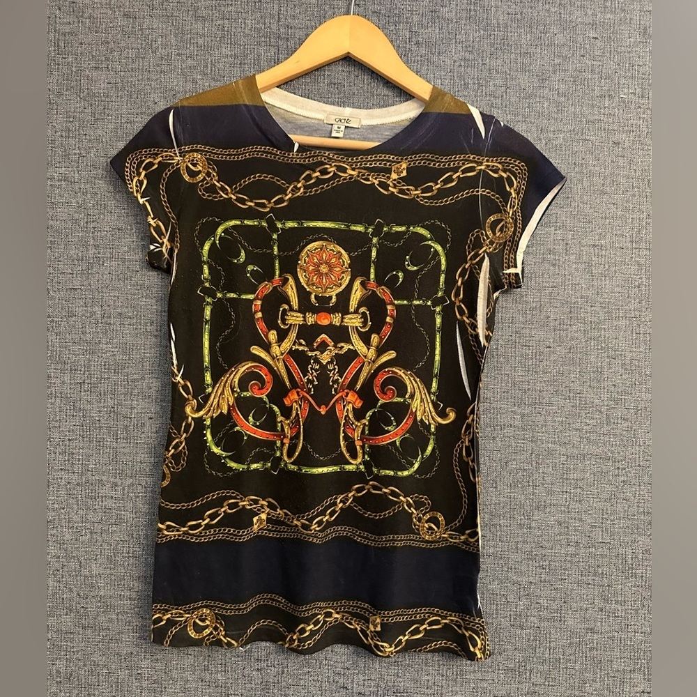 Vintage Cache Women’s Y2K T-shirt with beading #versace type design. - Picture 2 of 4
